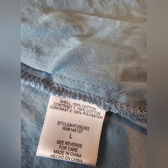 HYFVE Size Large Overall Midi Dress Cottagecore Boho Farmcore Dress Cotton Blue - Picture 11 of 11